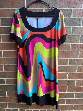 Dress | Tiana B | Multicolor Abstract Print Shift Dress | L